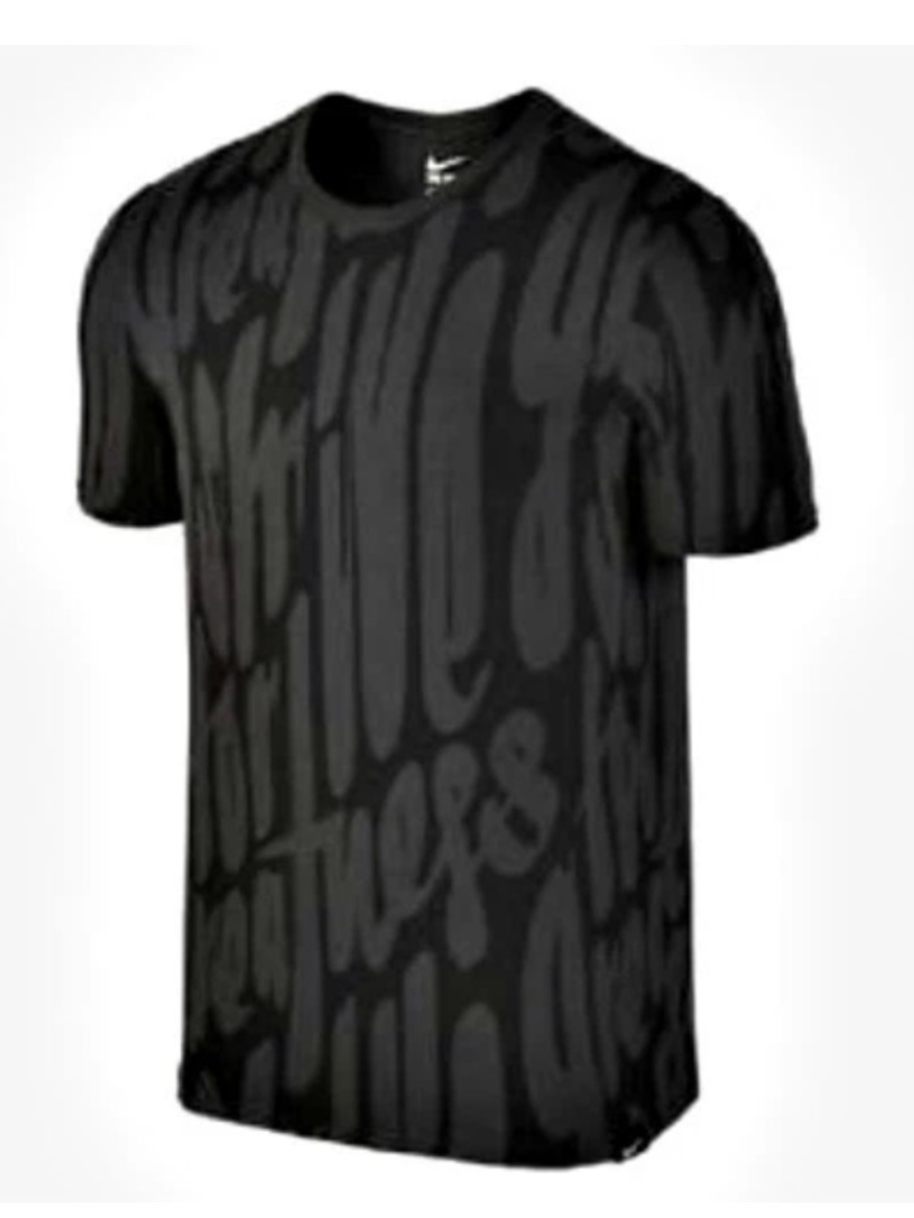 Nike LeBron James Men's Black and Dark Gray Script Graphic Short-Sleeve Tee Lrg
